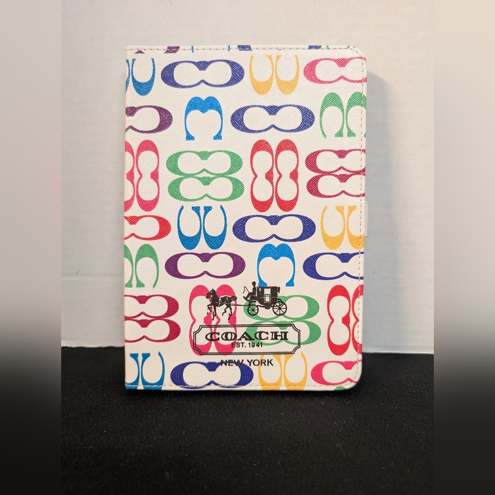 Coach Signature Rainbow Logo Tablet Case Cover E-reader Travel Protection